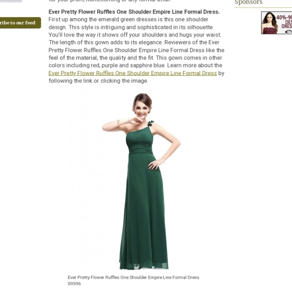 Long Green Prom/ Grad Dress - Picture 7 of 7